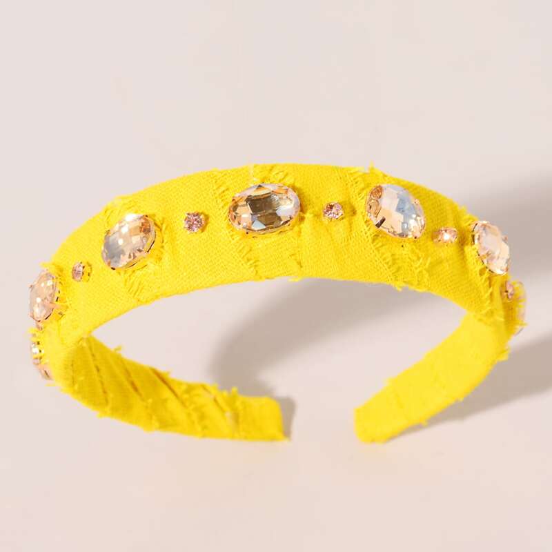 

Gemstone Decor Hair Hoop, Yellow