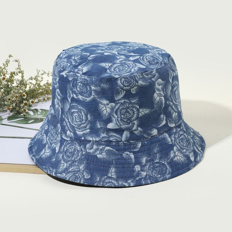 

Rose Reversible Bucket Hat, Blue