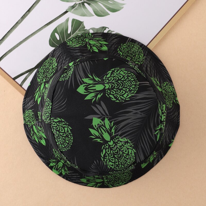 

Pineapple Reversible Bucket Hat, Black