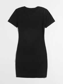 SHEIN EZwear Đầm Tim Giải trí - màu đen - Xem 2