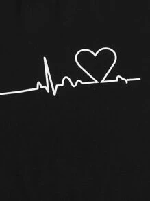 SHEIN EZwear Đầm Tim Giải trí - màu đen - Xem 5