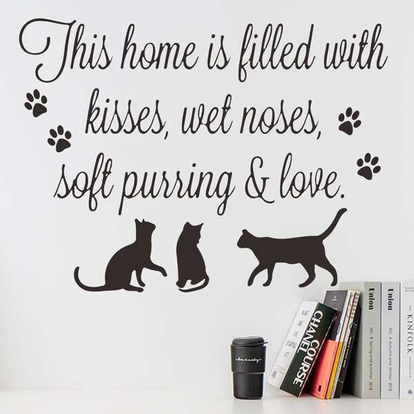 

Slogan Graphic Wall Sticker, Black