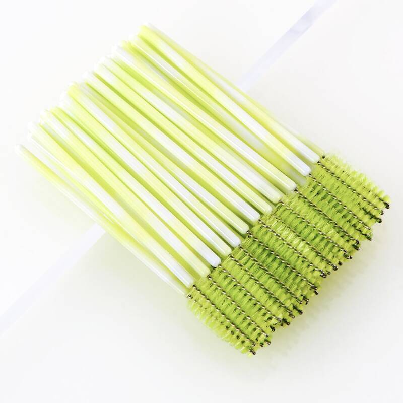 

50pcs Two Tone Disposable Eyelash Brush, Mint green