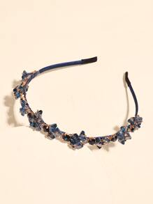 水晶裝飾髮帶 - 藍色 - 查看 1