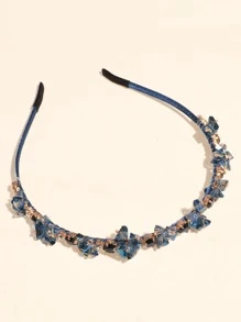 水晶裝飾髮帶 - 藍色 - 查看 2