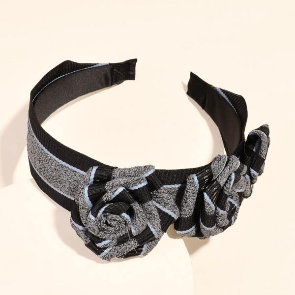 

Flower Decor Headband, Black
