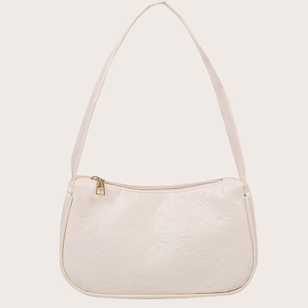 

Cartoon Embossed Shoulder Bag, Beige