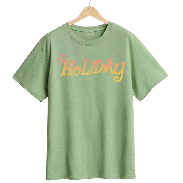 

Letter Graphic Drop Shoulder Tee, Green