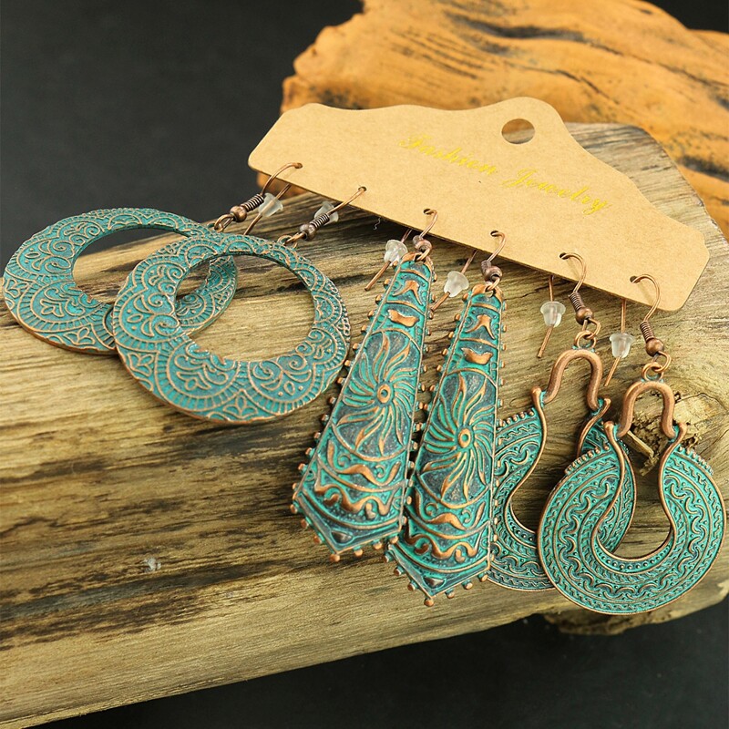 

3pairs Tassel Decor Drop Earrings, Multicolor
