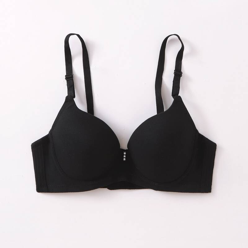 

Solid Rhinestone Bra, Black