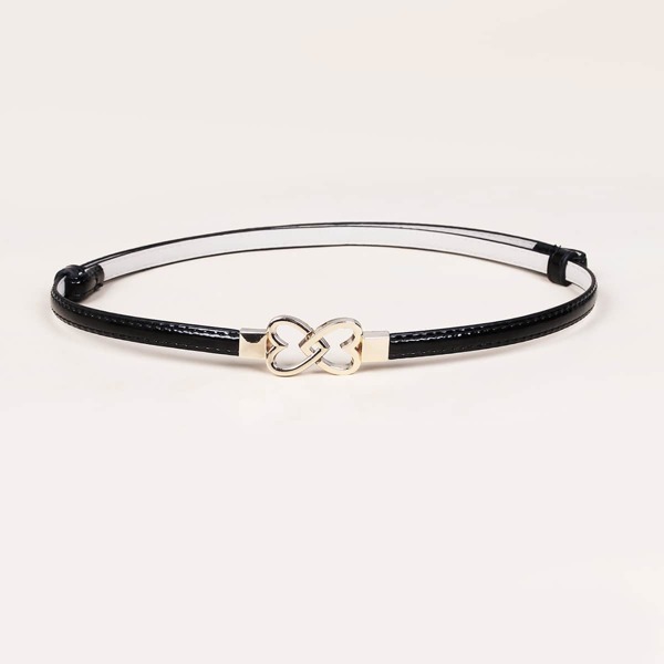 

Kids Heart Buckle Belt, Black