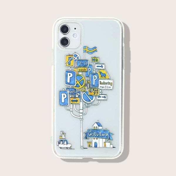 

Road Sign Clear Phone Case, Multicolor