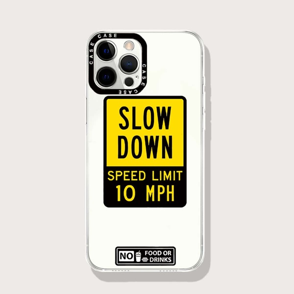 

Slogan Graphic Phone Case, Multicolor