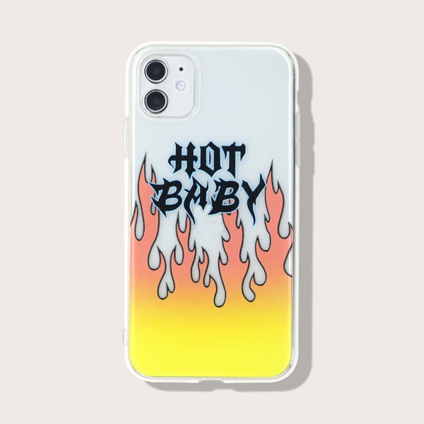 

Fire Pattern Clear Phone Case, Multicolor