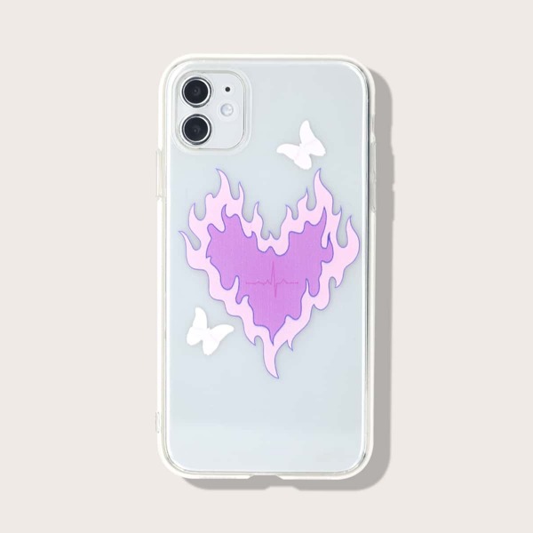 

Fire Heart Clear Phone Case