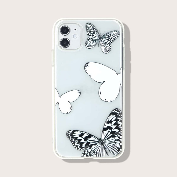 

Butterfly Print Clear Phone Case