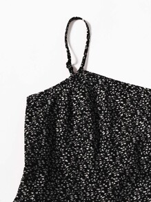 Dreamara Vestido de tirantes con planta - Negro - Ver 3