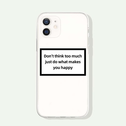 Slogan Graphic Clear Phone Case