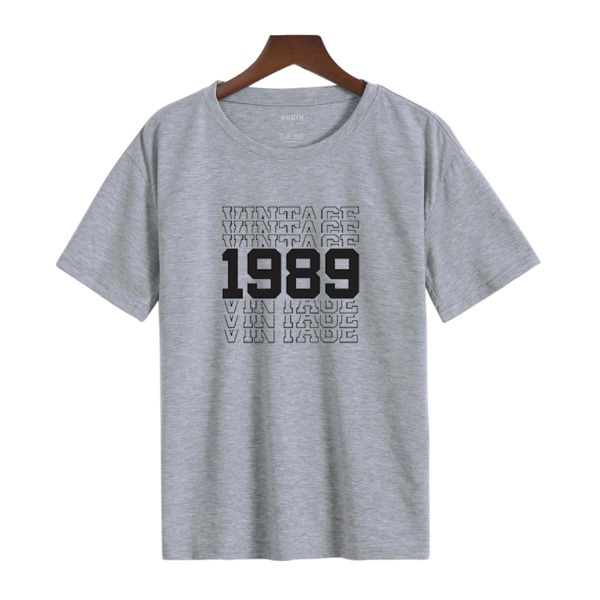 

Letter & Number Drop Shoulder Tee, Grey