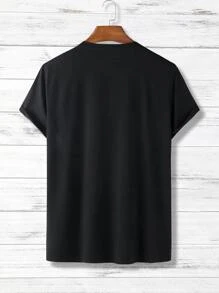 Manfinity Tops Nam Con số Giải trí - màu đen - Xem 2