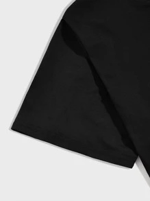 Manfinity Tops Nam Con số Giải trí - màu đen - Xem 3