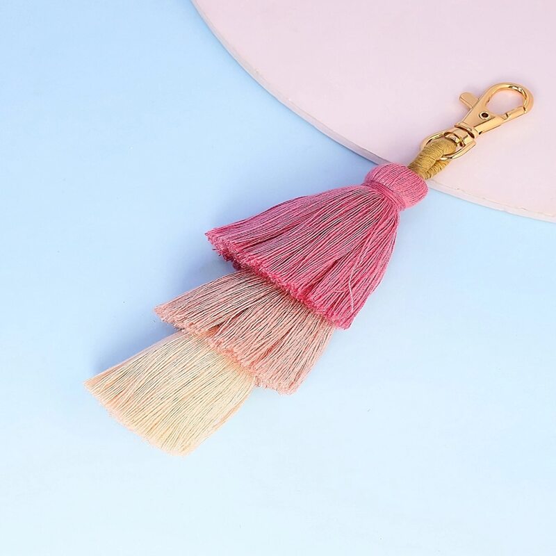 

Tassel Charm Keychain, Coral pink