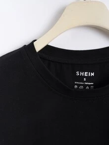 Top tank con slogan & con estampado de labio - Negro - Ver 5