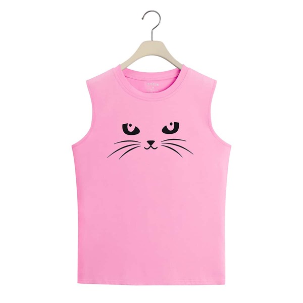 

Cartoon Graphic Tank Top, Pink