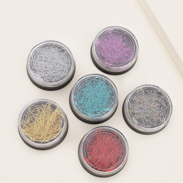 

6boxes Random Color Nail Art Decoration, Multicolor