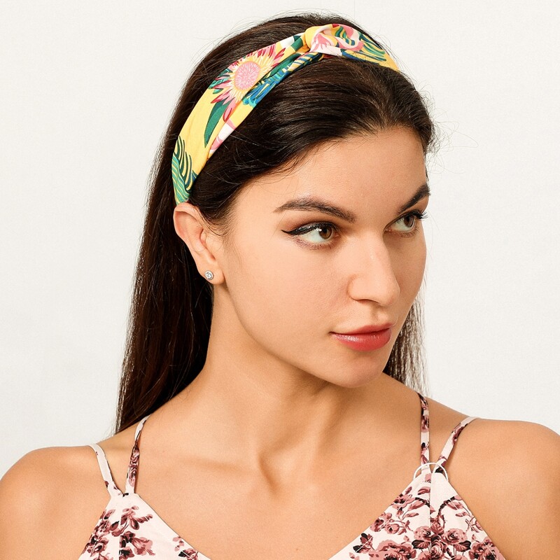 

Floral Twist Hair Band, Yellow