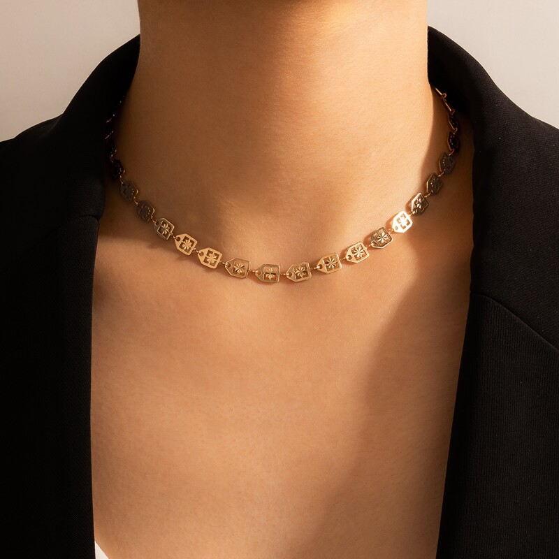 

Geo Linked Necklace, Gold