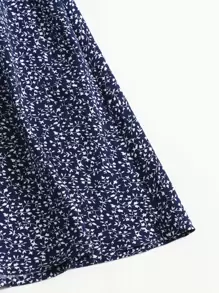 Soleia Allover Plants Flared Hem Dress