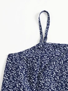 Soleia Allover Plants Flared Hem Dress