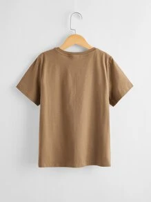 SHEIN 男孩字母圖案T恤