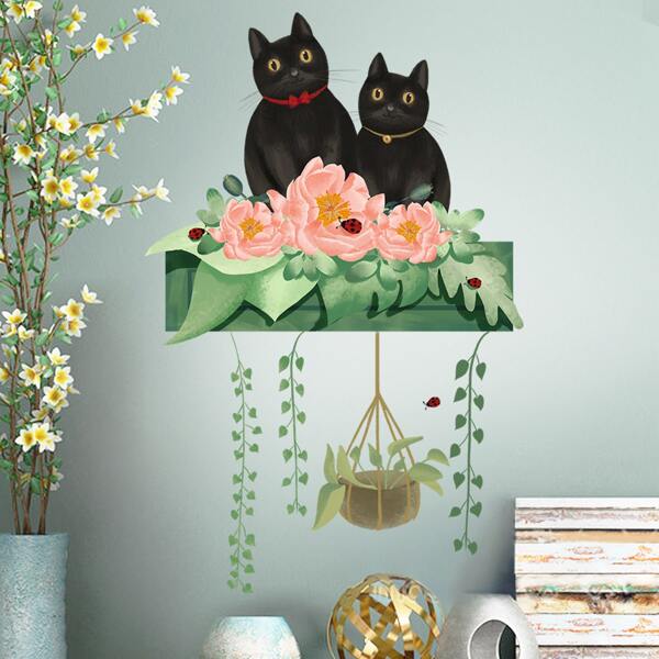 

Cat Print Kids Wall Sticker, Multicolor