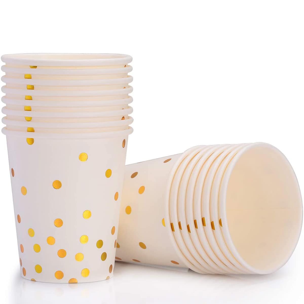 

10pcs Polka Dot Pattern Disposable Paper Cup, White