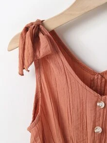 Toddler Girls Frill & Ruffle Trimed A-line Dress - Burnt Orange - View 3