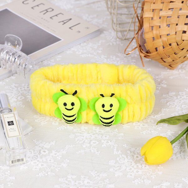 

Cartoon Bee Decor Bath Headband, Yellow