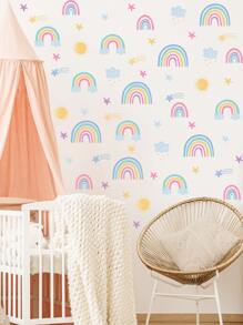 Rainbow Print Kids Wall Sticker - Multicolor - View 1