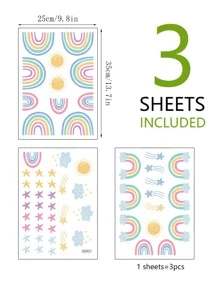 Rainbow Print Kids Wall Sticker - Multicolor - View 2