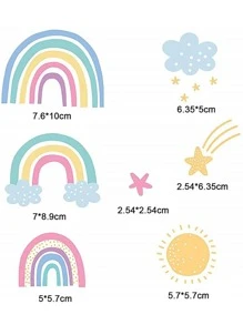 Rainbow Print Kids Wall Sticker - Multicolor - View 4