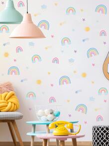 Rainbow Print Kids Wall Sticker - Multicolor - View 6