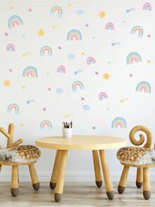 Rainbow Print Kids Wall Sticker - Multicolor - View 7