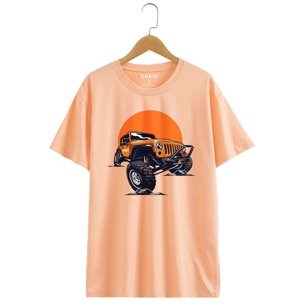 

Car Print Short Sleeve Tee, Orange