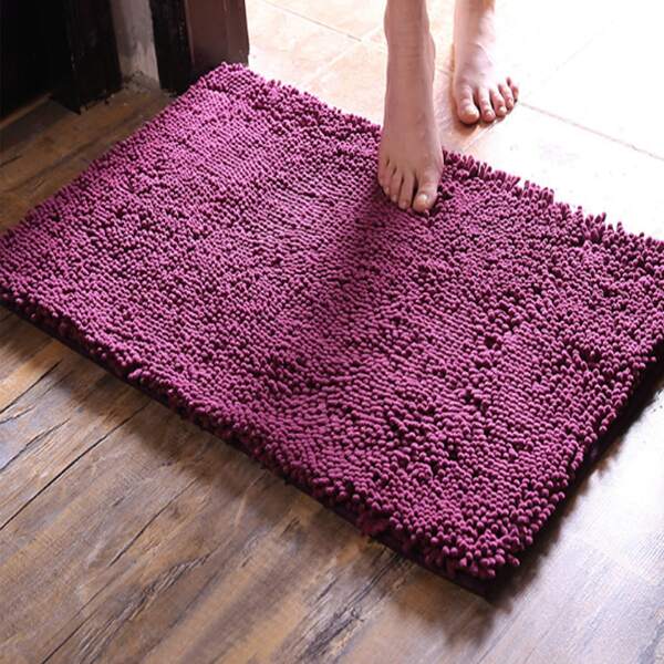 

Solid Color Chenille Microfiber Floor Mat, Purple