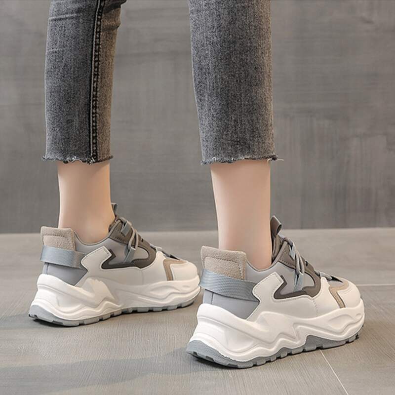 

Colorblock Lace-up Chunky Sneakers, Multicolor