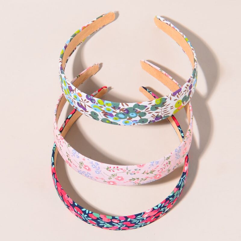 

3pcs Floral Wide Headband, Multicolor