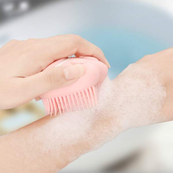 

1pc Cat Claw Design Kids Bath Brush, Pink