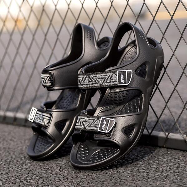

Men Velcro Strap Sandals, Black