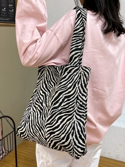 Сумка-шоппер с принтом зебры